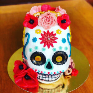 cake design 3D tête de mort santa muerte